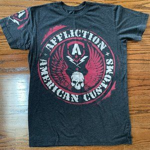 AFFLICTION American Custom Men's T-shirt Size M Short Sleeve Distressed Gray